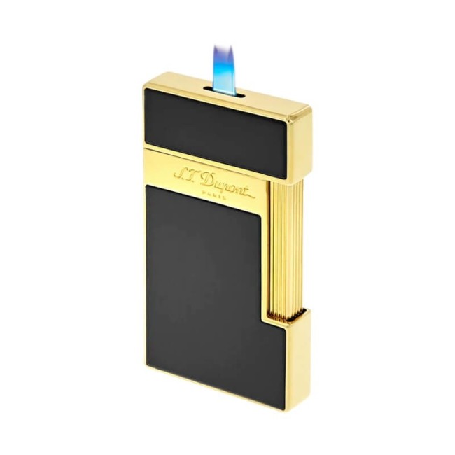 Dupont lighter Slim7 line black and gold plated - 028002