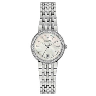 Orologio Bulova Classic Lady ghiera con diamanti madre perla 96R239