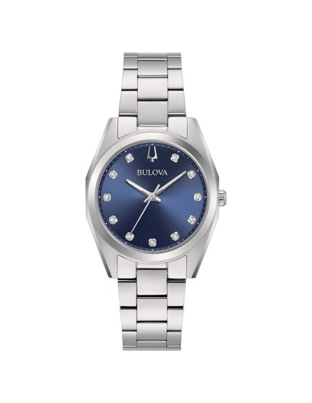 Bulova Surveyor Lady blue watch with diamonds 96P229