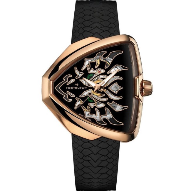 Hamilton Ventura Elvis80 Skeleton Dragon Roséuhr H24525332