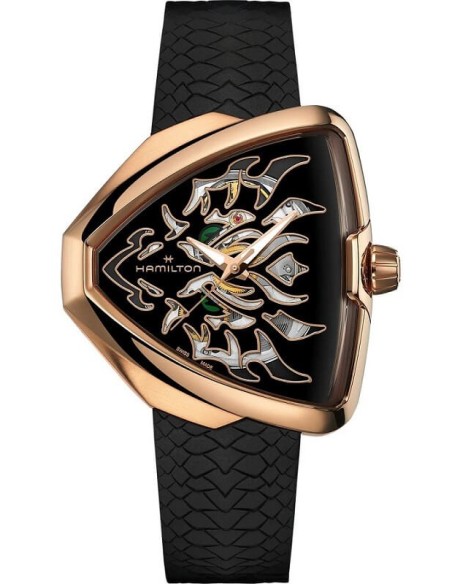 Hamilton Ventura Elvis80 Skeleton Dragon rosé watch H24525332
