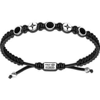 Zancan Infinity cord bracelet with black spinels - EXB842-NE