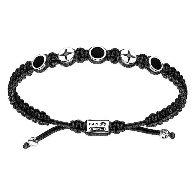 Zancan Infinity cord bracelet with black spinels - EXB842-NE