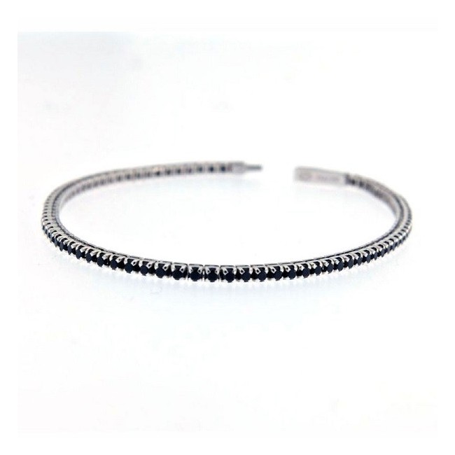 Bracciale Zancan Tennis in argento con pietre nere - ESB079