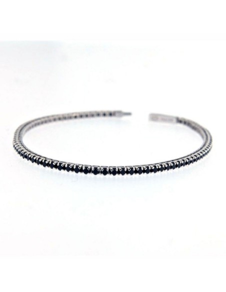 Zancan Tennis bracelet in silver with black stones - ESB079
