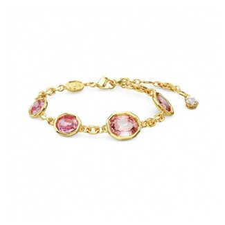 Goldene Swarovski Imber-Halskette mit rosa Kristallen – 5684239