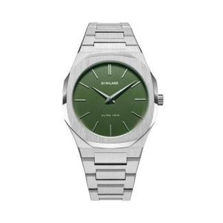 D1 Milano steel watch Ultra Thin Moss Green large D1-UTBJ06