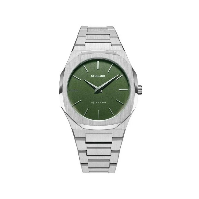Orologio D1 Milano acciaio Ultra Thin Moss Verde grande D1-UTBJ06
