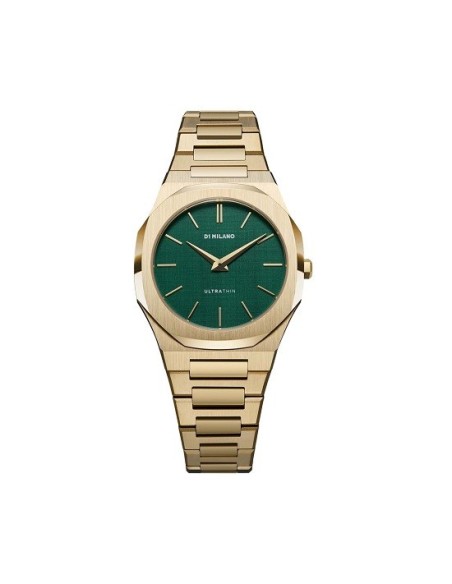 D1 Milano Emerald Ultra Thin mittelgoldene und grüne Uhr D1-UTBL18