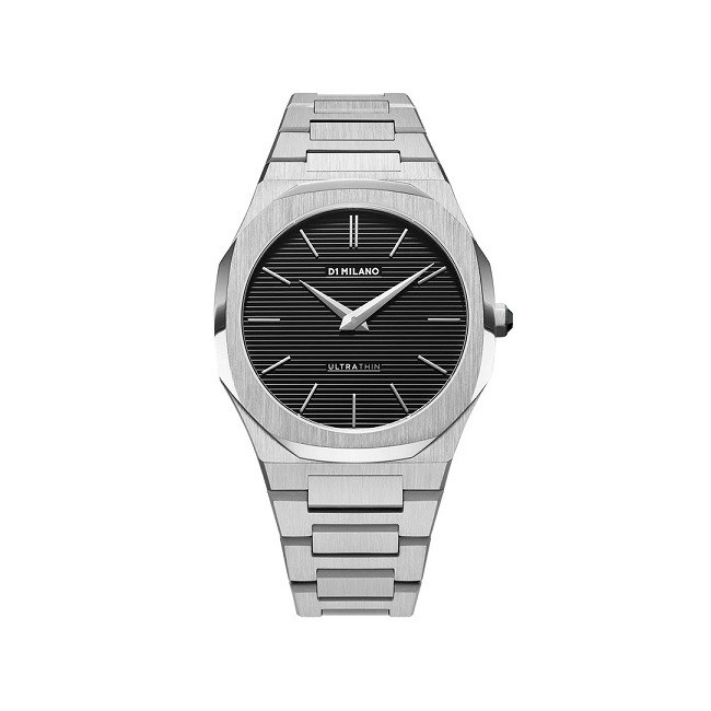 D1 Milano Ultra Thin black steel watch - D1-UTBJ14