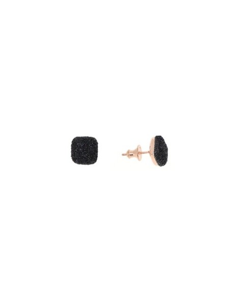 Pesavento Polvere di Sogni black and rosé square earrings WPLVO1026