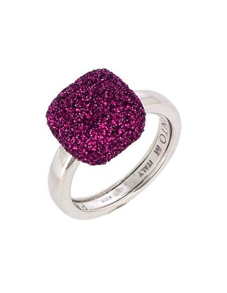 Pesavento Polvere di Sogni red and silver square ring WPSCA115