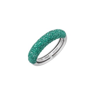 Anello fascia Pesavento Polvere di Sogni verde e argento WPSCA059