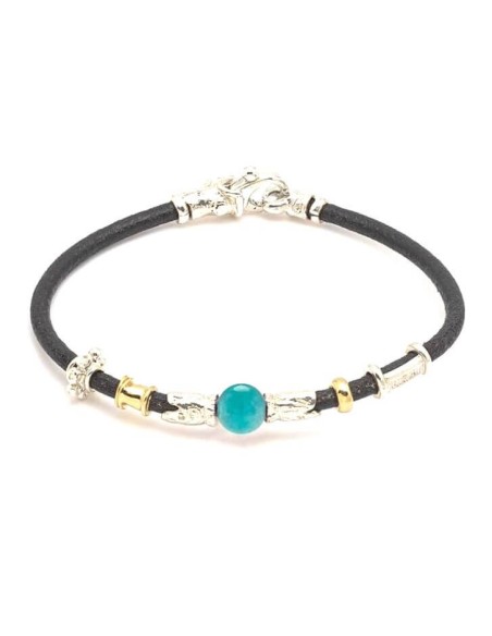 Misani Accenti jewelery bracelet with gold, silver and Amazonite B2173A