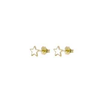 Rue Des Mille Earrings with white enamelled star - OR023LOBBIAU