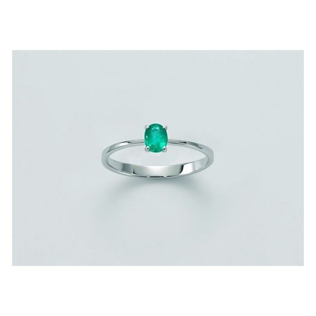 Anello Miluna in oro bianco con Smeraldo naturale- LID3408