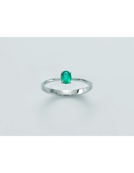 Miluna ring in white gold with natural emerald - LID3408