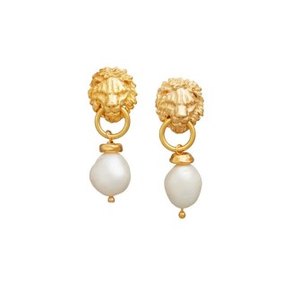 Giovanni Raspini Golden lion and pearl earrings - 12025