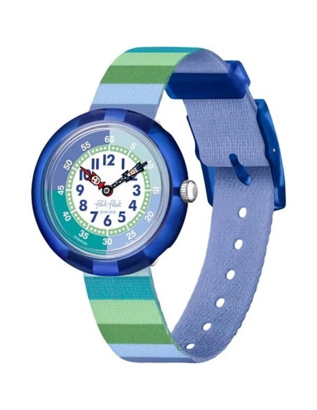 Orologio bimbo Flik Flak Stripy Green a strisce multicolore FBNP226