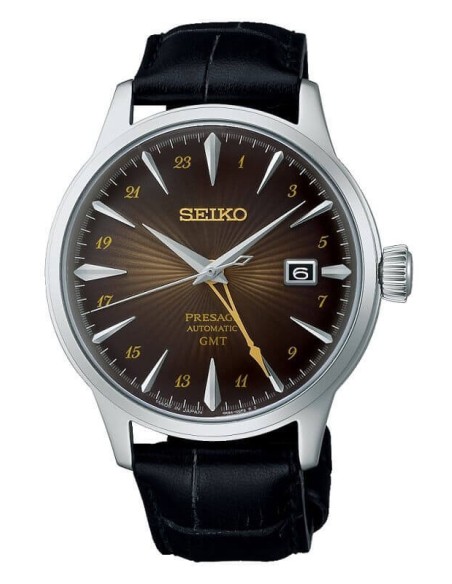 Seiko Presage Cocktail Auto GMT Brown Watch - SSK039J1