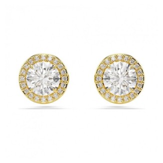 Goldene Swarovski Una Ohrringe mit weißen Kristallen – 5686637