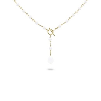 Rue Des Mille Collana a rosario con perle bianche GR-019-M5-AU
