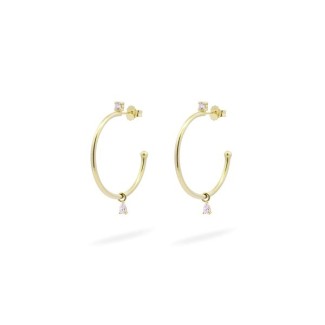 Rue Des Mille Hoop Earrings with Zirconia ORZ-020-M7-AU
