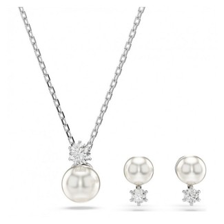 Swarovski Matrix Pearl Women's Necklace and Earrings Set - 5689624