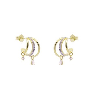 Rue Des Mille Three Hoop Drop Earrings ORZ-020 M8-AU