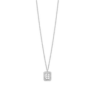 Bliss Caresse Rectangular Pendant Necklace with Diamonds 20104800