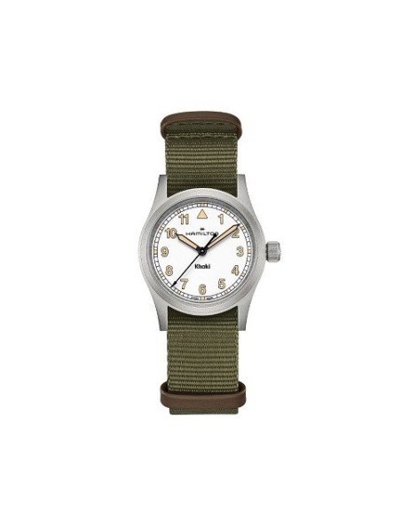 Hamilton Khaki Field Quartz 33 mm weiße und grüne Uhr – H69301910