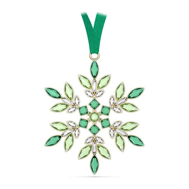 Decorazione Swarovski fiocco di neve natalizia verde - 5691044