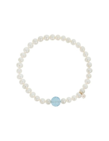 Mimì Zabette bracelet with white pearls and topaz B24VZRTAZ1 M