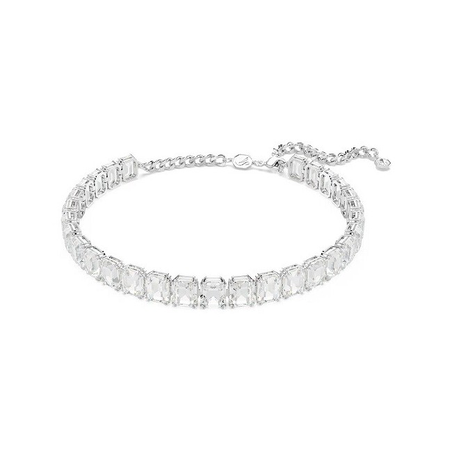Weiße Swarovski Millenia Halskette mit achteckigen Kristallen – 5696292