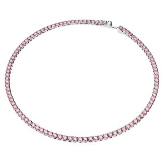 Swarovski Matrix Tennishalskette mit rosa Kristallen – 5681800