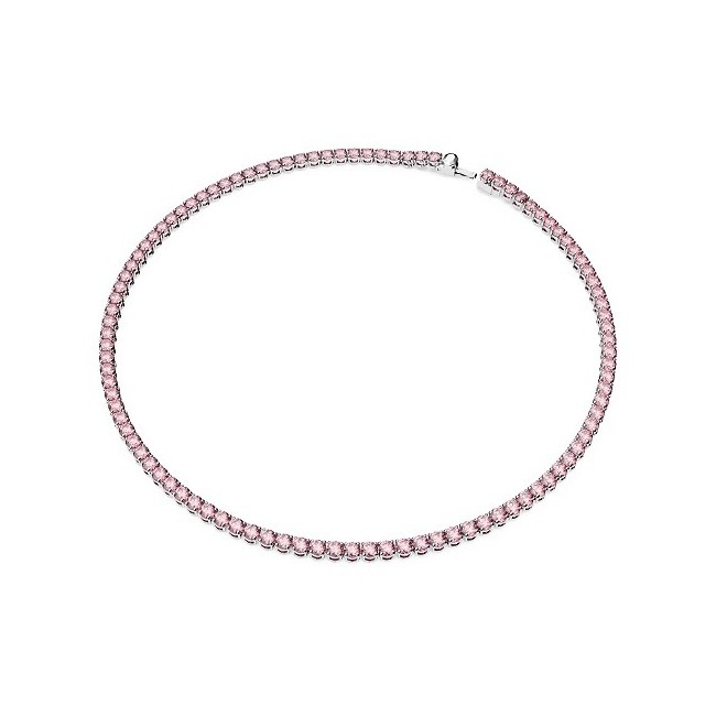 Swarovski Matrix Tennishalskette mit rosa Kristallen – 5681800