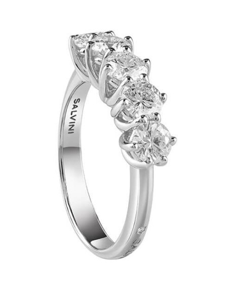 Salvini five stone ring Lavinia in gold and diamonds - 20076872
