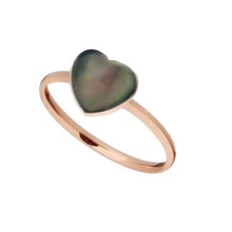 Mimi Zabette Ring aus Roségold und schwarzem Perlmuttherz A22VZKDCN-54