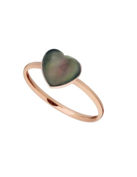 Mimi Zabette Ring aus Roségold und schwarzem Perlmuttherz A22VZKDCN-54
