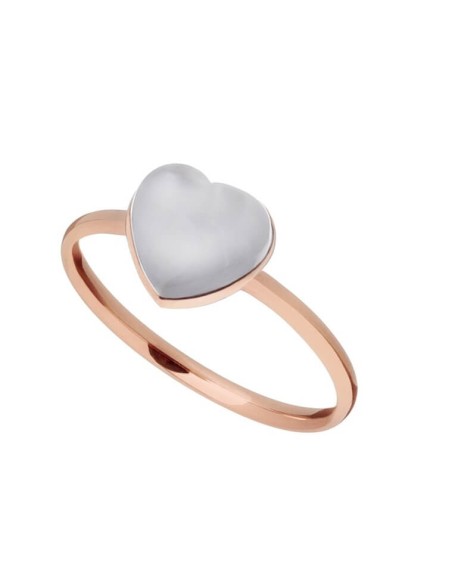 Mimi Zabette Rose Gold and Mother of Pearl Heart Ring - A22VZKDCB-54