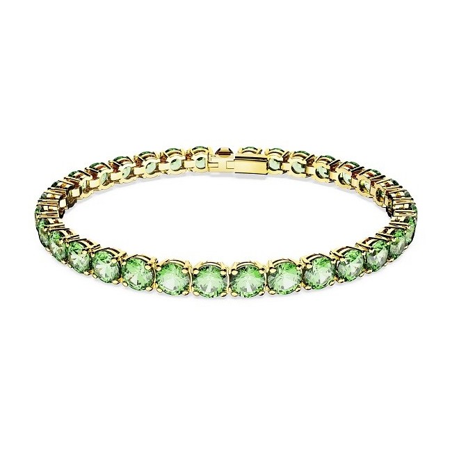 Swarovski Tennis Matrix Armband in Gold und Grün L – 5658850