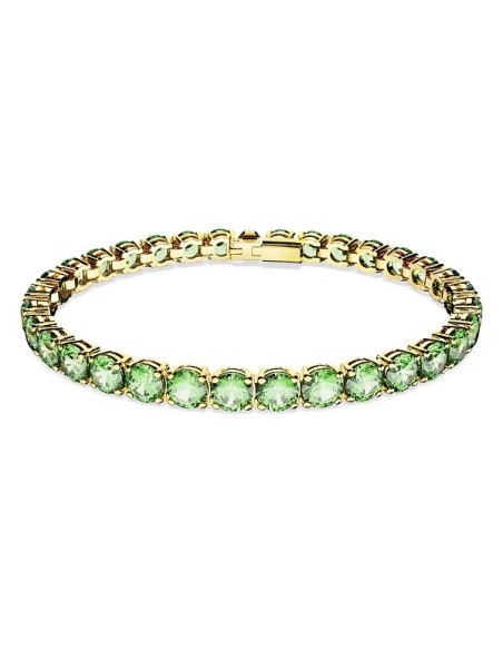 Swarovski Tennis Matrix Bracelet Gold and Green L - 5658850