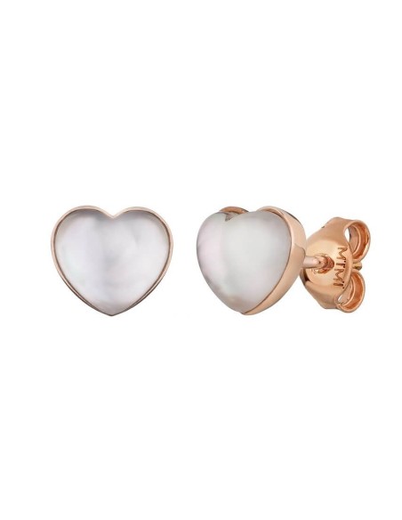 Mimi Zabette earrings rose gold and mother of pearl heart O22VZKDCB