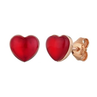 Mimi Zabette earrings rose gold and red heart O22VZKDCR