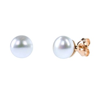 Mimi Zabette rose gold and white pearl earrings - O24VZR1BT