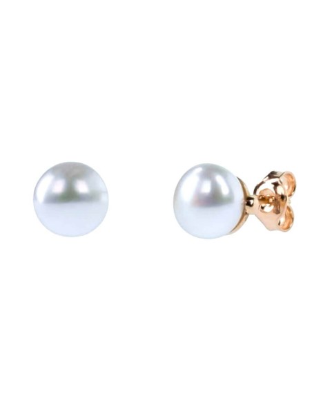 Mimi Zabette rose gold and white pearl earrings - O24VZR1BT