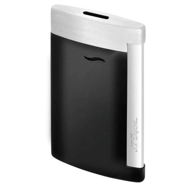 Dupont Slim7 line lighter matt black and satin steel 027708