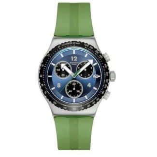 Swatch Irony Chrono Dusk Thru Leaves green and blue watch YVS531
