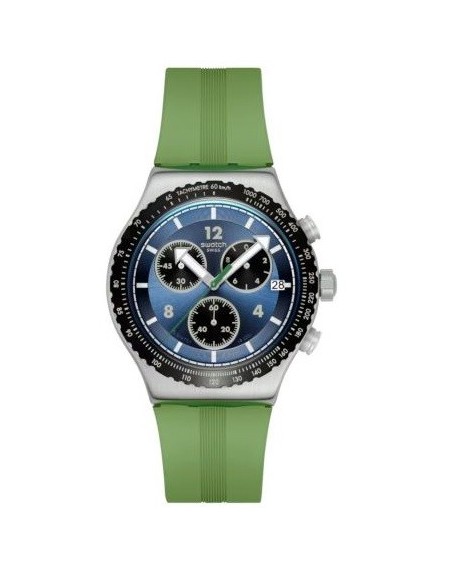 Swatch Irony Chrono Dusk Thru Leaves grüne und blaue Uhr YVS531