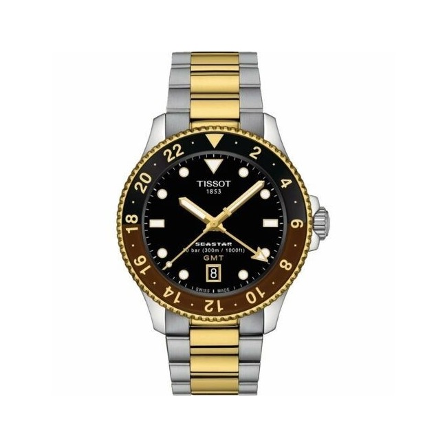 Tissot Seastar1000 Quartz GMT Two-Tone Steel Watch T1208522205100